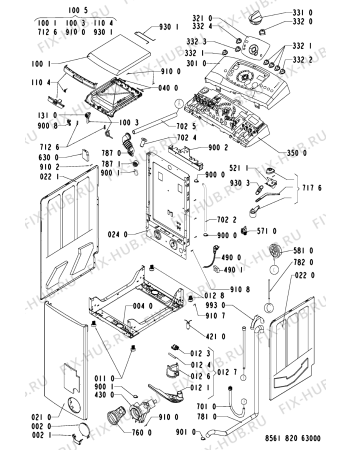 Схема №1 AWT 8208 с изображением Обшивка для стиральной машины Whirlpool 481245211977