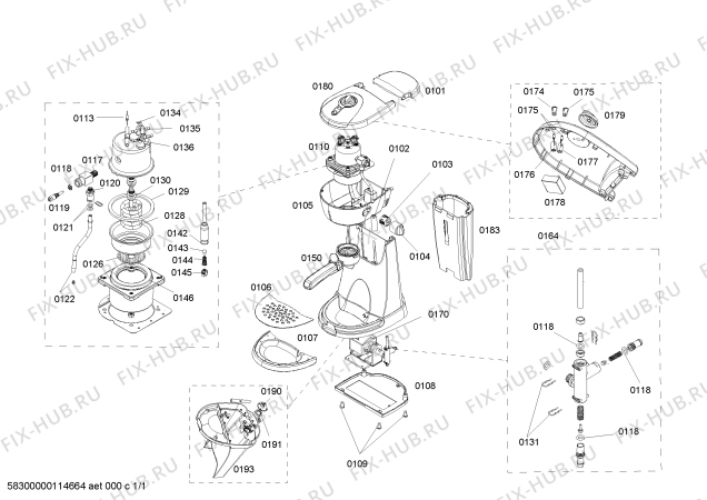 Схема №1 CE7128 с изображением Опорный нож для кофеварки (кофемашины) Bosch 00603310
