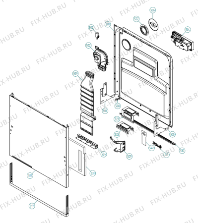 Взрыв-схема посудомоечной машины Gorenje ZDE 86 BCWAII   -FI (900001302, DW20.4) - Схема узла 09
