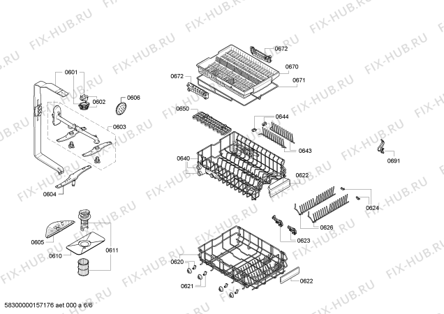 Взрыв-схема посудомоечной машины Bosch SPI58M05EU - Схема узла 06