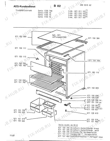 Взрыв-схема холодильника Aeg SANTO 1733 TK - Схема узла Section1