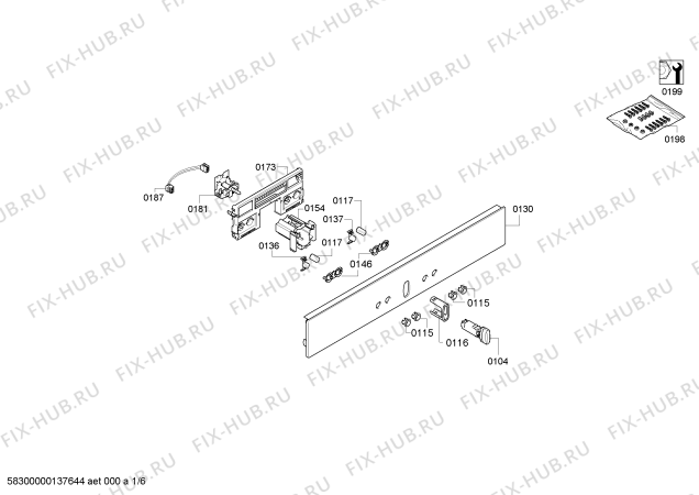 Схема №5 B15P40W0FR с изображением Кнопка для электропечи Bosch 00612770