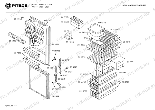 Схема №4 KNF415GR с изображением Панель для холодильника Bosch 00208297