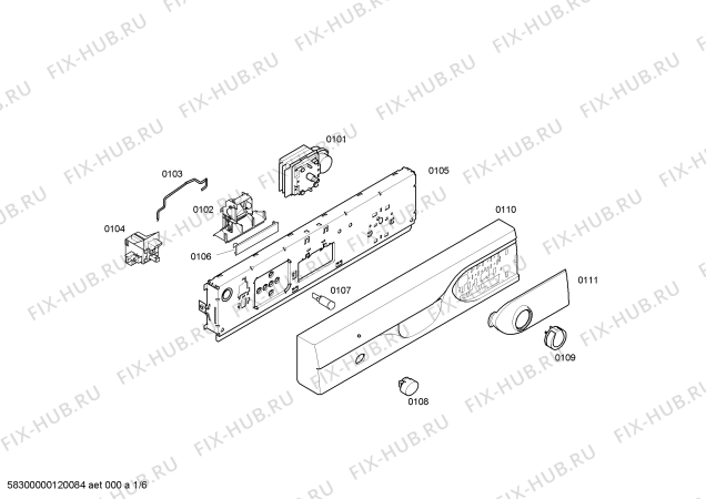 Схема №5 BM7400 EuroLux BM7400 с изображением Стержень для посудомойки Bosch 00174780