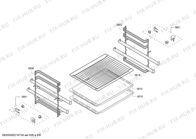 Взрыв-схема плиты (духовки) Bosch HBJ538ES0M - Схема узла 06