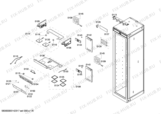 Схема №5 RW414260 с изображением Крышка для холодильника Bosch 00676690