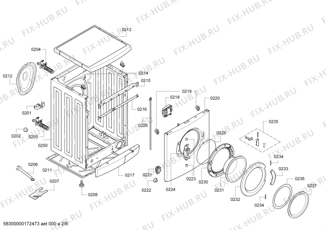 Взрыв-схема стиральной машины Siemens WM14E396 iQ390 varioPerfect - Схема узла 02