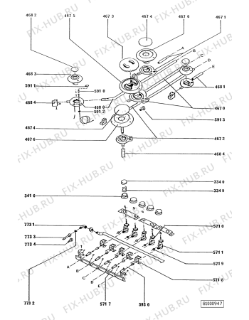 Схема №1 AKG 938/WH/WP с изображением Холдер для плиты (духовки) Whirlpool 481940478574