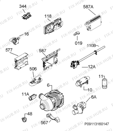 Схема №13 F78025VI1P с изображением Микромодуль для электропосудомоечной машины Aeg 973911434072030