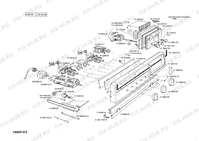 Взрыв-схема плиты (духовки) Bosch 0750192046 EH64EW - Схема узла 02