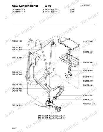 Взрыв-схема стиральной машины Aeg LAV538 W - Схема узла Hydraulic System 272