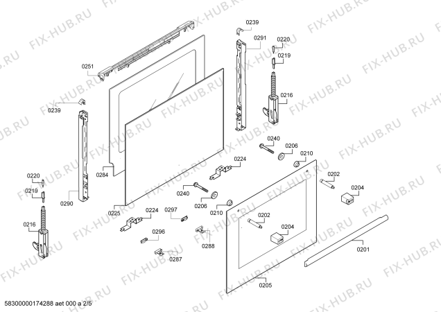 Взрыв-схема плиты (духовки) Siemens HB43GR640 H.SE.NP.L2D.IN.GLASS.S4/.N.E0_C/// - Схема узла 02