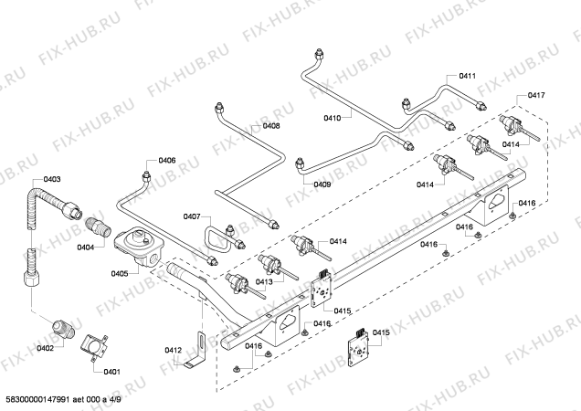 Схема №9 PRD366GHU с изображением Плата для плиты (духовки) Bosch 00685388