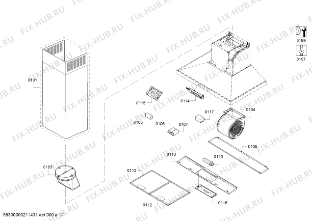 Схема №1 HCP34E51UC с изображением Ремкомплект для вентиляции Bosch 00758991