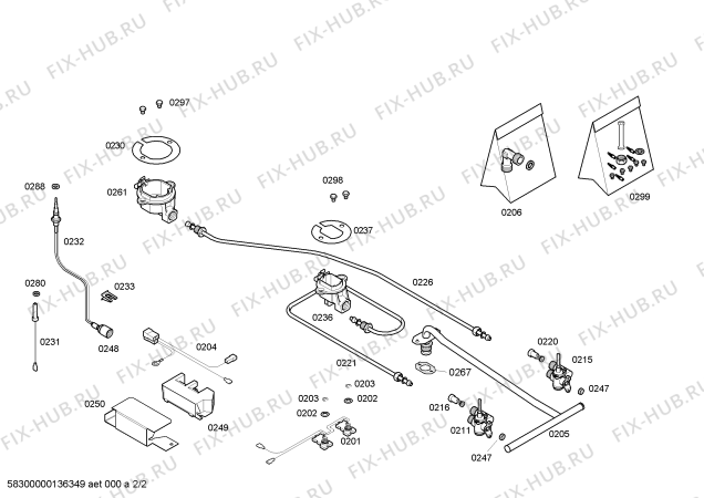 Схема №2 T2736W0 Neff с изображением Рассекатель горелки для плиты (духовки) Bosch 00184807