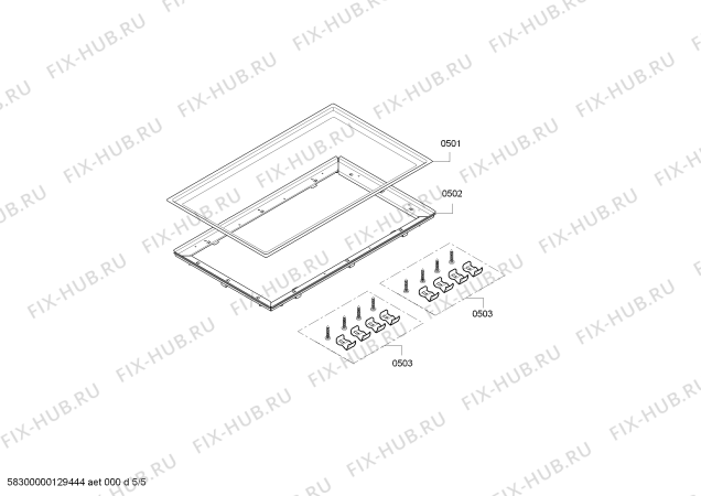 Взрыв-схема плиты (духовки) Gaggenau CG492110 - Схема узла 05