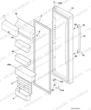 Взрыв-схема холодильника Aeg Electrolux S85628SK1 - Схема узла Refrigerator door