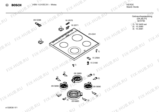 Схема №5 HSN112KSC с изображением Стеклокерамика для электропечи Bosch 00234341