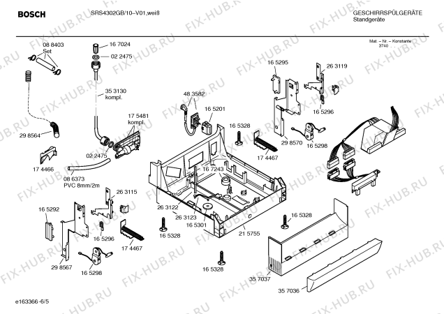 Схема №6 SRS4302GB с изображением Инструкция по эксплуатации для посудомоечной машины Bosch 00528963