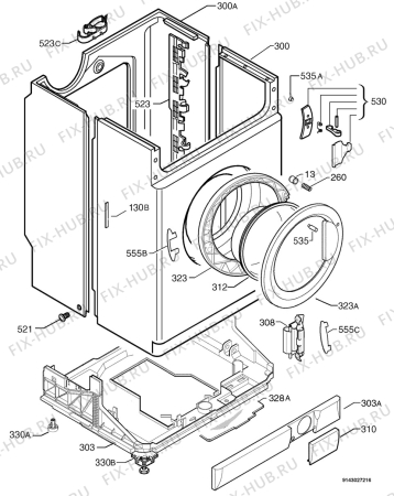 Взрыв-схема стиральной машины Zanussi ZKU220 - Схема узла Housing 001