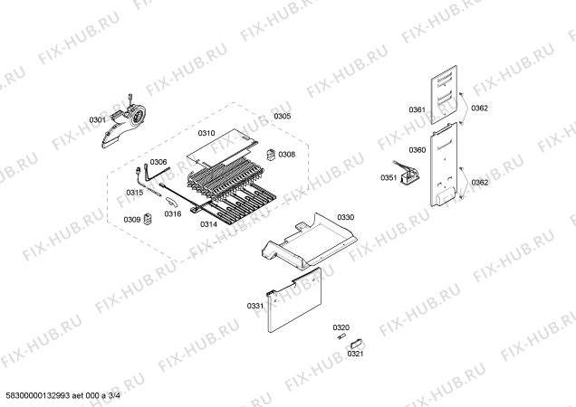 Взрыв-схема холодильника Siemens KG39NS30GB - Схема узла 03