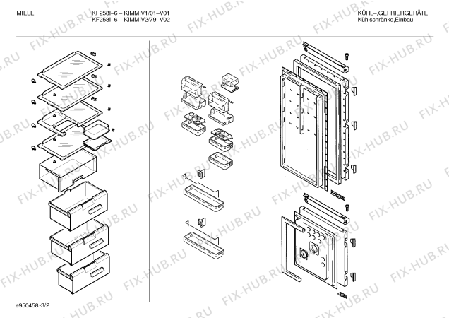 Взрыв-схема холодильника Miele KIMMIV1 K258I-6 - Схема узла 02