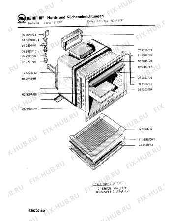 Взрыв-схема плиты (духовки) Neff 1121941401 2194/111ESG - Схема узла 02