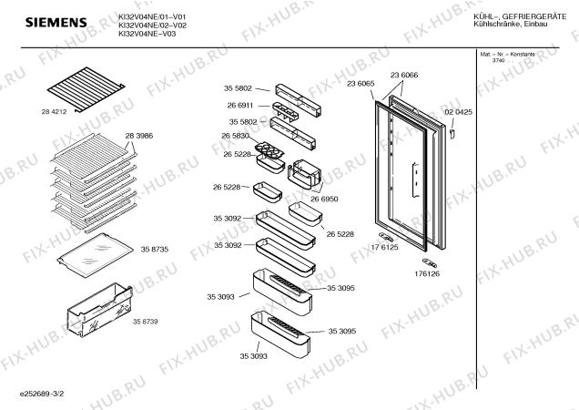 Схема №3 KI32V900FF с изображением Инструкция по эксплуатации для холодильника Siemens 00526154