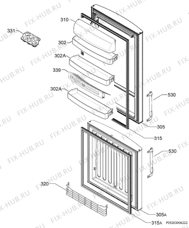 Взрыв-схема холодильника Rex Electrolux RNB44454C - Схема узла Door 003