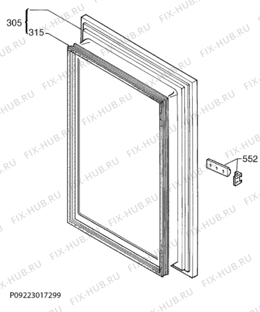 Взрыв-схема холодильника Electrolux CI1301 - Схема узла Door 003