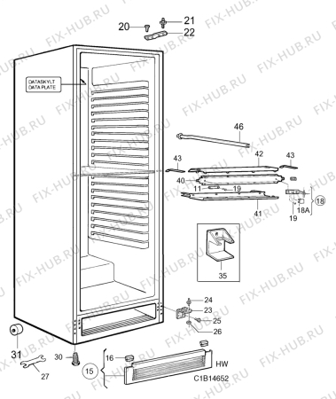 Взрыв-схема холодильника Electrolux ER8811K - Схема узла C10 Cabinet