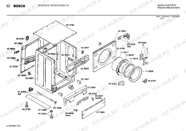 Взрыв-схема стиральной машины Bosch WUK5310 - Схема узла 02