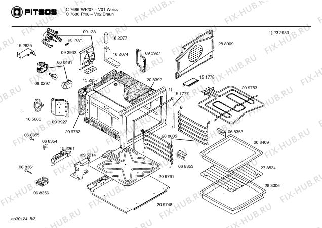 Схема №5 C7626P с изображением Стеклокерамика для плиты (духовки) Bosch 00234478