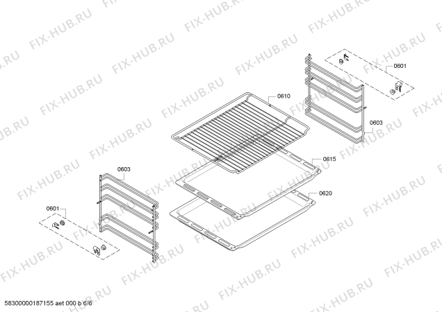 Взрыв-схема плиты (духовки) Bosch HBA23B260Y - Схема узла 06