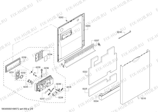 Схема №6 SHX68R55UC SuperSilence 44 dBA с изображением Изоляция для посудомойки Bosch 00655304