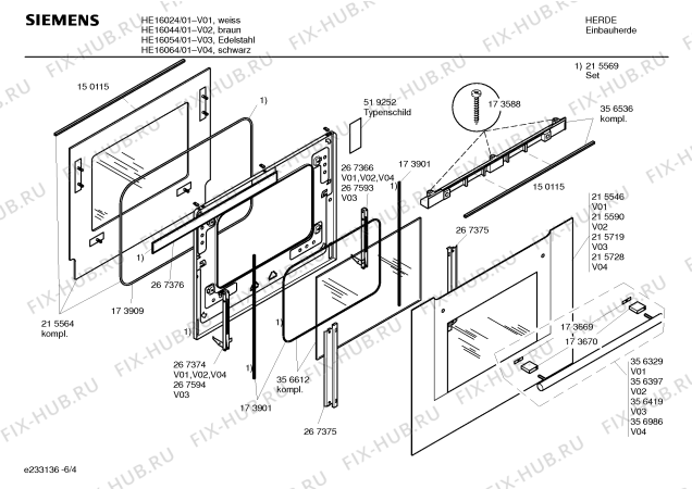 Схема №6 HE16024 с изображением Инструкция по эксплуатации для духового шкафа Siemens 00524390