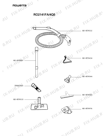 Взрыв-схема пылесоса Rowenta RO2141FA/4Q0 - Схема узла IP004717.8P2