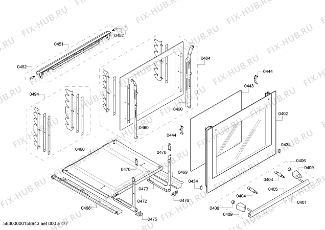 Взрыв-схема плиты (духовки) Bosch HCE644650R - Схема узла 04