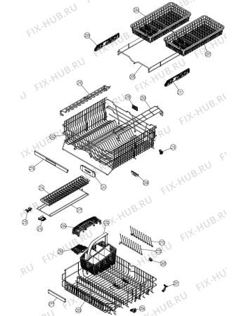 Взрыв-схема посудомоечной машины Cylinda DM8130FI (481633, DW16.2) - Схема узла 02
