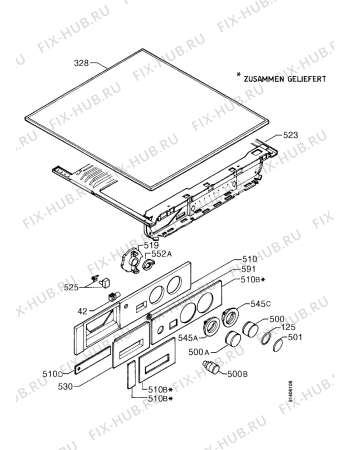 Взрыв-схема стиральной машины Electrolux EW1231I - Схема узла Control panel and lid