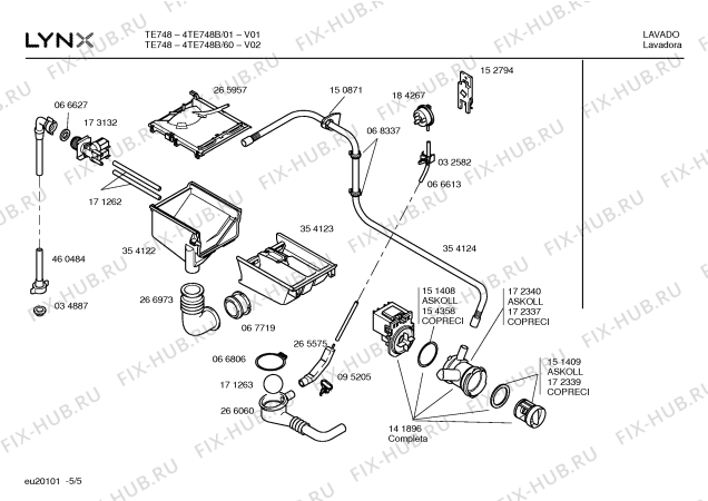 Схема №5 4TE748B TE748 с изображением Ручка для стиралки Bosch 00483309