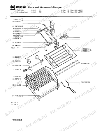 Взрыв-схема плиты (духовки) Neff 1311446101 1440/41W - Схема узла 08