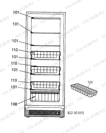 Взрыв-схема холодильника Electrolux TF975SLG - Схема узла C10 Interior