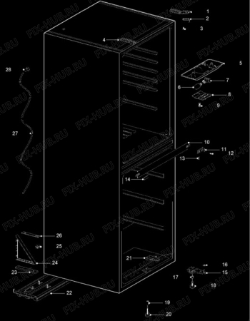 Взрыв-схема холодильника Electrolux ER7448B - Схема узла Cabinet + armatures