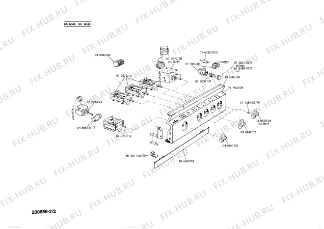 Взрыв-схема плиты (духовки) Siemens HU6044 - Схема узла 02