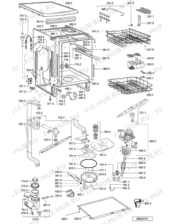 Взрыв-схема посудомоечной машины Whirlpool ADP 5445 WH - Схема узла