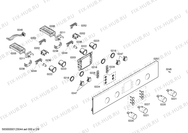 Взрыв-схема плиты (духовки) Bosch HBN56M561B - Схема узла 03