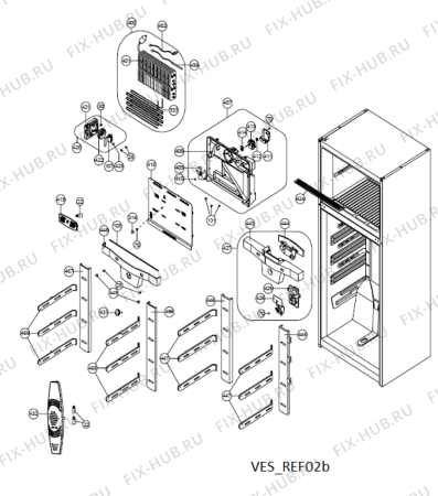 Схема №3 WTH5410 NFX (GCC) с изображением Втулка двери для холодильника Whirlpool 482000098241