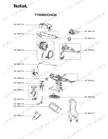 Схема №3 TY9086HO/4Q0 с изображением Запчасть для мини-пылесоса Rowenta RS-RH5781