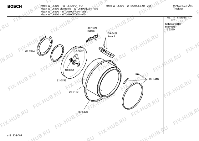 Взрыв-схема сушильной машины Bosch WTL6100FF Maxx WTL6100 - Схема узла 04